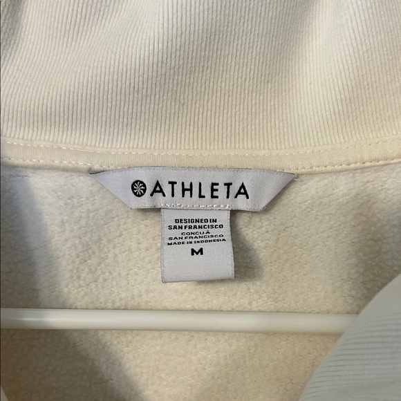 Athleta Cream Zip-Up Women's Sweater - Picture 2 of 3